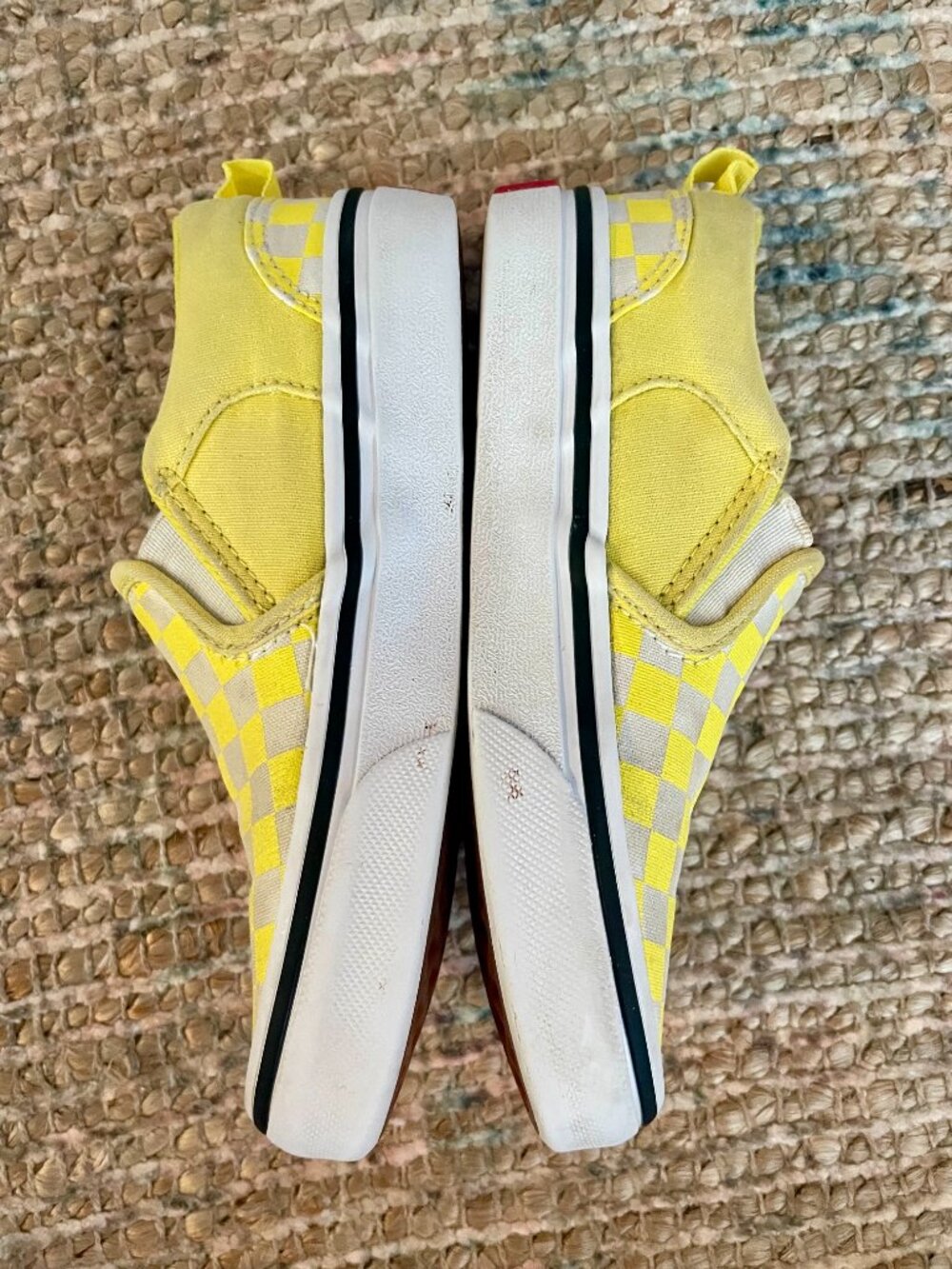 Vans Classic Slip on Kids 13 Yellow Checkerboard Canvas Sneakers - Picture 5 of 8